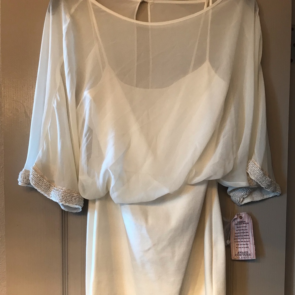 New elegant pearl mini dress Awake Couture